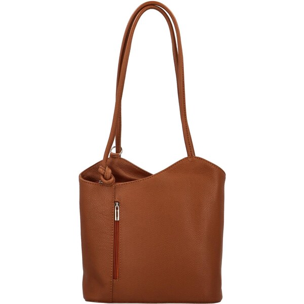 Delami Vera Pelle Dámsky kožený kabelko/batôžtek koňakový - Delami 62213227