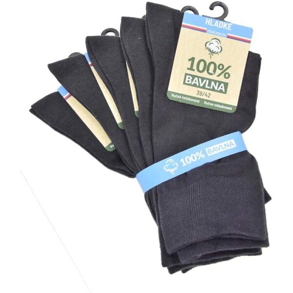 Olet 100% bavlnené hladké jednofarebné ponožky antracit 43-46 1 kus 5 53955065