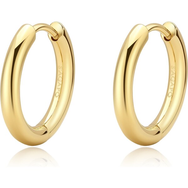 SAgapõ Minimalistické pozlátené náušnice kruhy z ocele Chunky SHK70 66591599