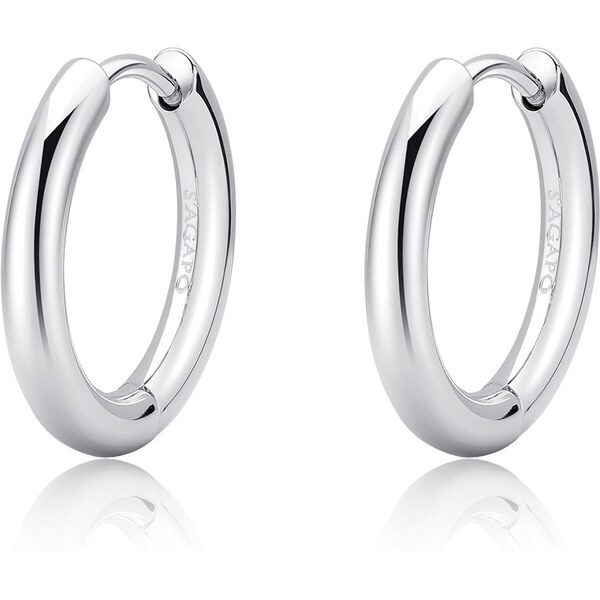 SAgapõ Minimalistické náušnice kruhy z ocele Chunky SHK69 66585683