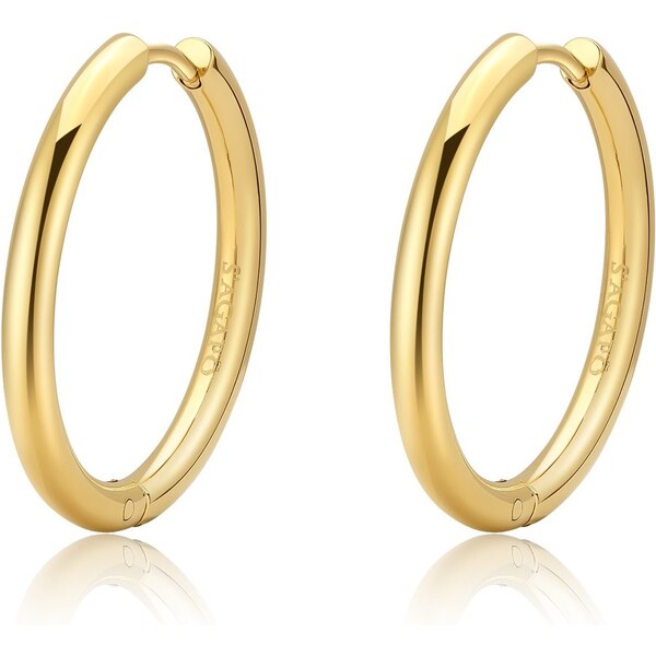 SAgapõ Nadčasové pozlátené kruhové náušnice z ocele Chunky SHK72 66590472