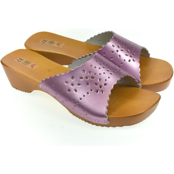 JOHN-C Dámske kožené fialové dreváky FANY 53971513