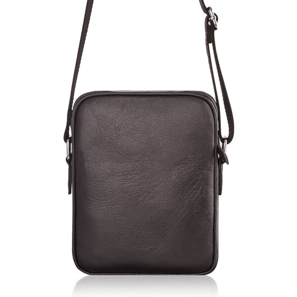 BRØDRENE Pánska kožená crossbody taška | hnedá G-07/BROWN 54000196