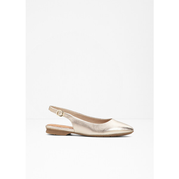 bonprix Baleríny Sling, pohodlná šírka, Jana, farba zlatá 52417303