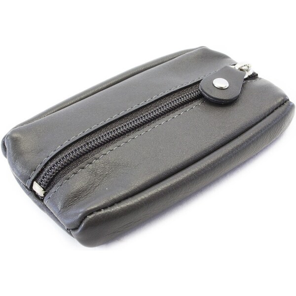 Arwel Tmavosivá kožená kľúčenka so zipsovým vreckom 619-2418-66 54006522