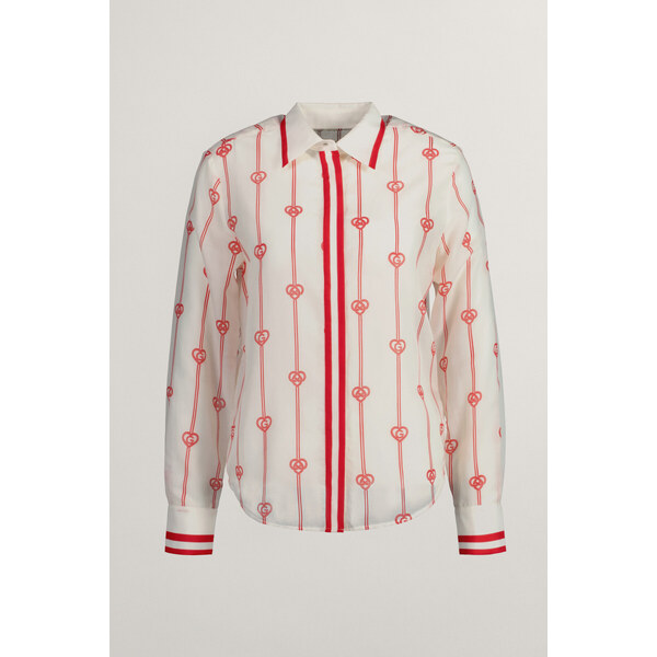 KOŠEĽA GANT REG MONOGRAM HEART CTN SILK SHIRT CREAM 54030404