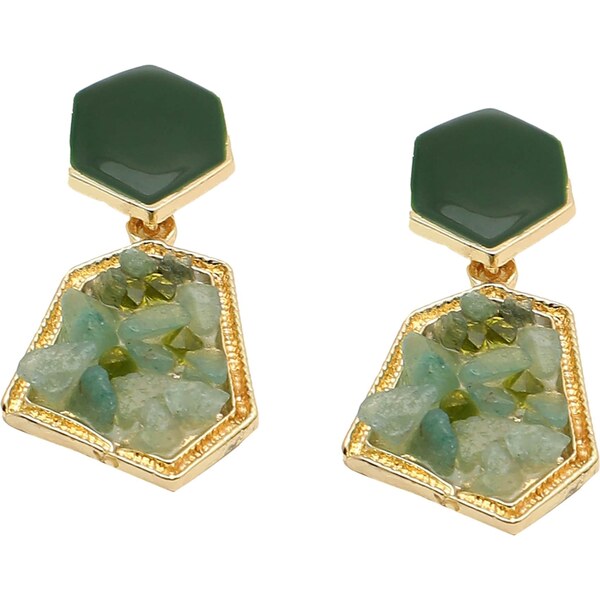 SOHI Náušnice Yasmine zlatá / zelená / svetlozelená 54353641