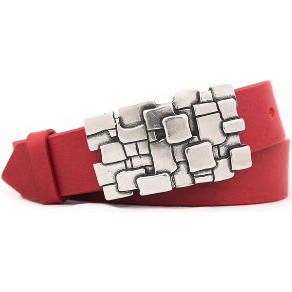 Dámsky kožený opasok červený (KDP74) 54036908