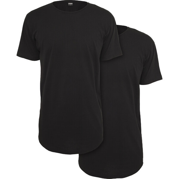 Urban Classics Mens Basic T-Shirt 2-Pack Black 54045622