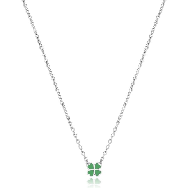 SAgapõ Pôvabný oceľový náhrdelník Štvorlístok Click SCK252 66594081