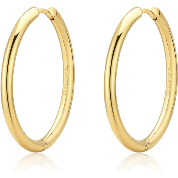 SAgapõ Štýlové pozlátené náušnice kruhy Chunky SHK76 66593965