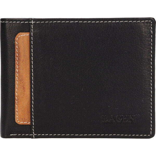 Lagen Pánska kožená peňaženka 225070222 čierna 54070016