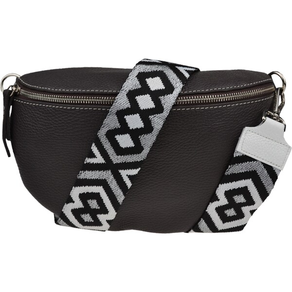 Cafe kožená talianska crossbody kabelka Reni Grande Cafe s prídavným 54074275