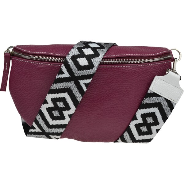 Bordo kožená talianska crossbody kabelka Reni Grande Bordo s prídavným 54074281