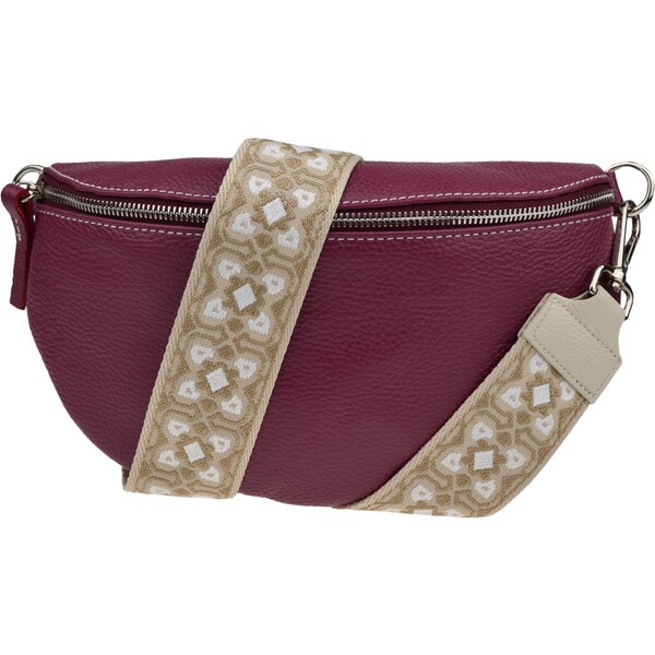 Bordo kožená talianska crossbody kabelka Reni Grande Bordo s prídavným 54099770