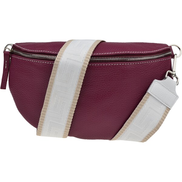 Bordo kožená talianska crossbody kabelka Reni Grande Bordo s prídavným 54099769