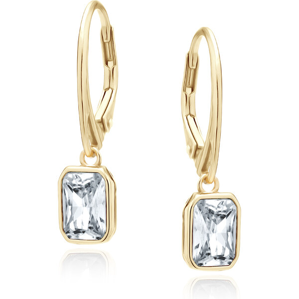 Olivie Strieborné náušnice OBDELNÍK GOLD 8971 54214226