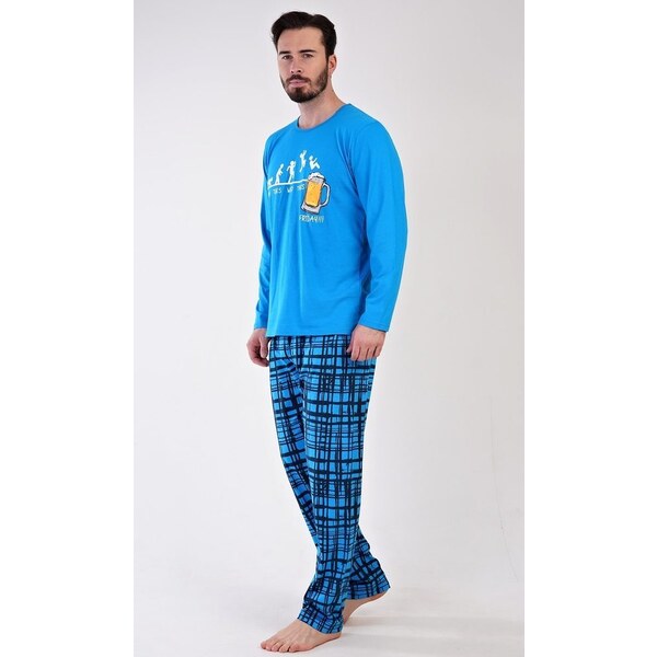 Dlhé tyrkysové pánske pyžamo Filip 49947907