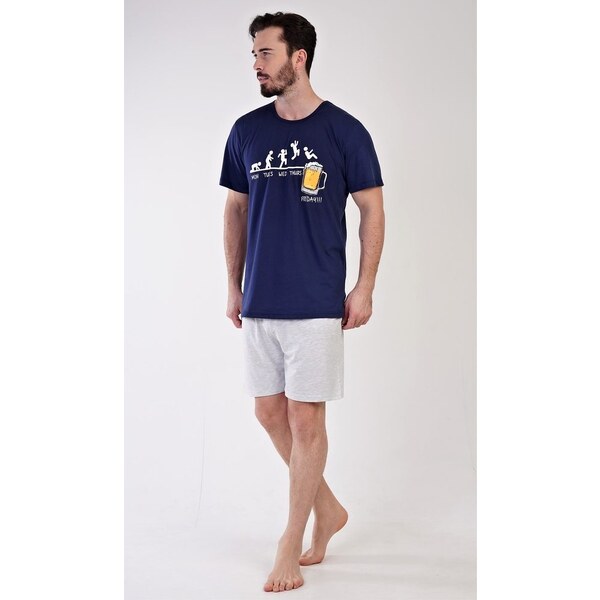 Dvojfarebné pánske pyžamo - Pivko 49947902