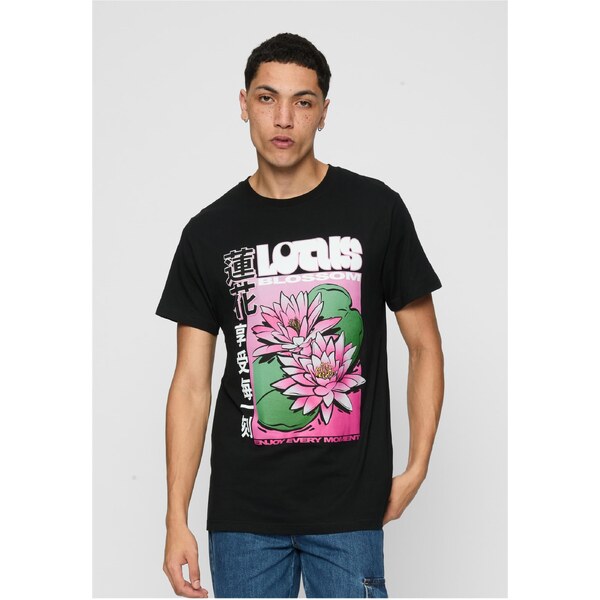 Mister Tee Black T-shirt with lotus flower 50653329