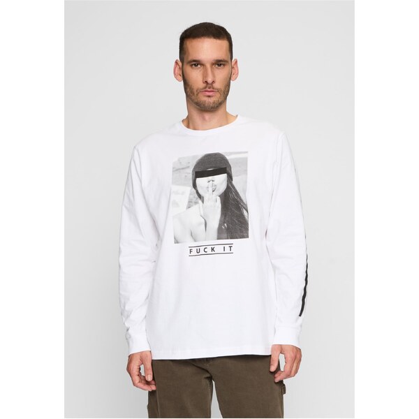 Mister Tee Mens long-sleeved T-shirt Fuck It white 50678368