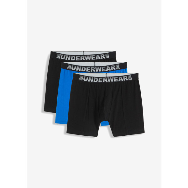 bonprix Boxerky, stredne dlhé (3 ks v balení), farba čierna 54147149