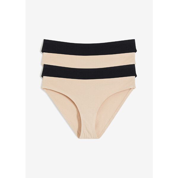 bonprix Nohavičky bez odtláčania, z bio bavlny (4 ks), farba béžová 54147161