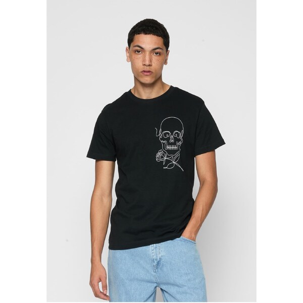 Mister Tee Čierne tričko s lebkou jedným ťahom 50638172