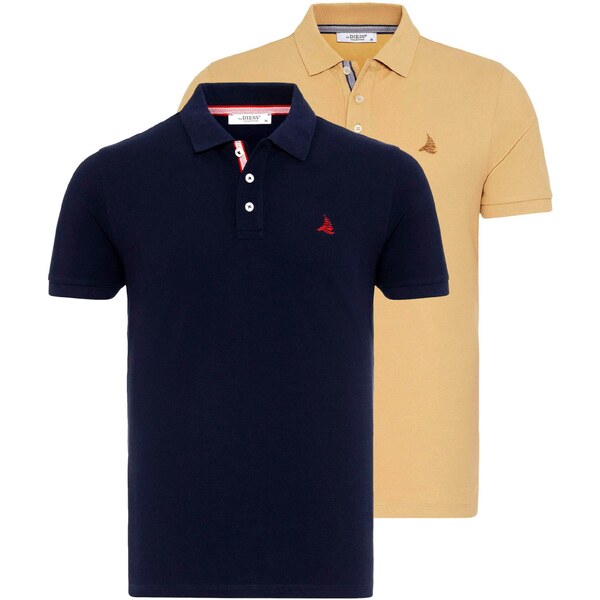 By Diess Collection Tričko piesková / námornícka modrá / červená 54380935