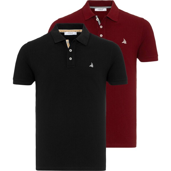 By Diess Collection Tričko karmínovo červená / čierna / biela 54381146