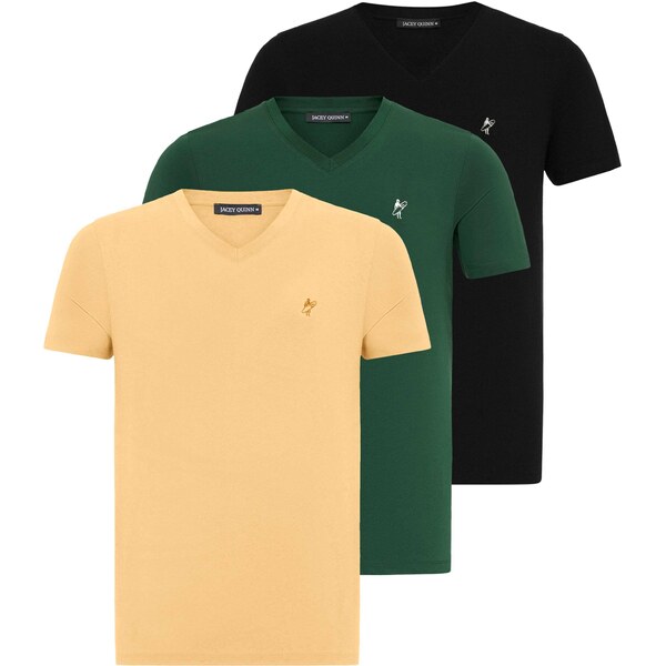 Jacey Quinn Tričko šafránová / tmavozelená / marhuľová / čierna / 54381154