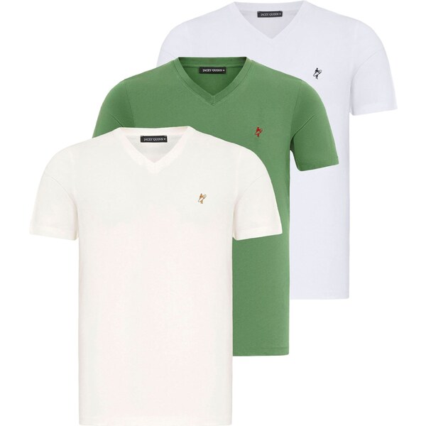 Jacey Quinn Tričko šafránová / svetlosivá / zelená / červená / čierna 54381182