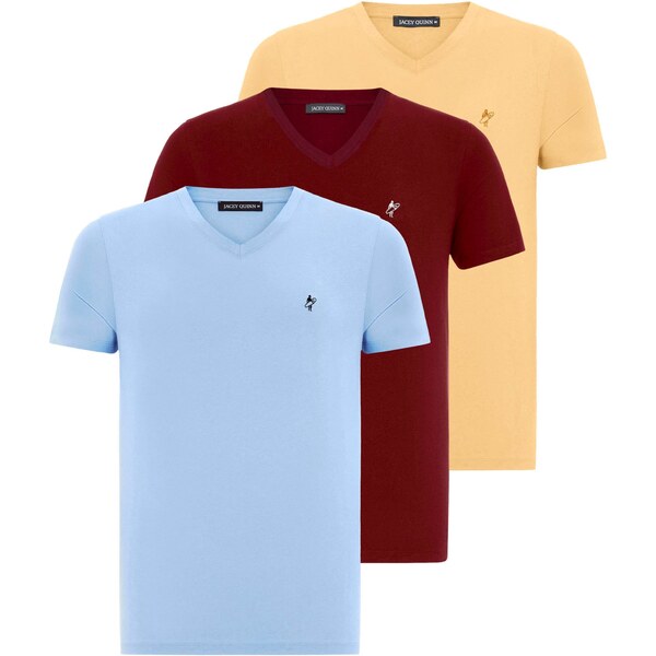 Jacey Quinn Tričko svetlomodrá / žltá / bordová 54381184