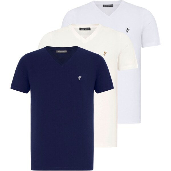 Jacey Quinn Tričko krémová / námornícka modrá / biela 54381340