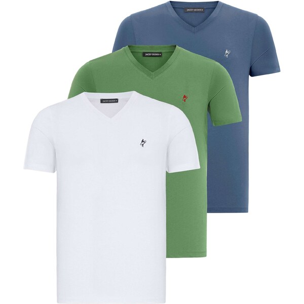 Jacey Quinn Tričko modrá / svetlozelená / biela 54381391