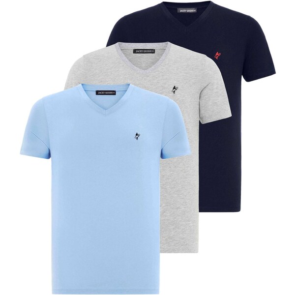 Jacey Quinn Tričko svetlomodrá / sivá / červená / čierna 54381392