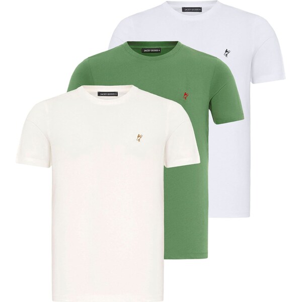 Jacey Quinn Tričko béžová / svetlozelená / červená / biela 54381400