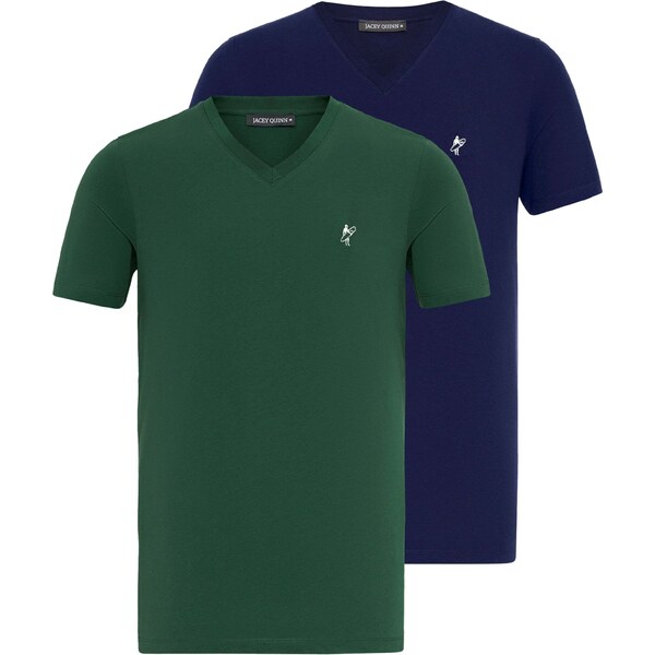 Jacey Quinn Tričko tmavomodrá / zelená / biela 54381516