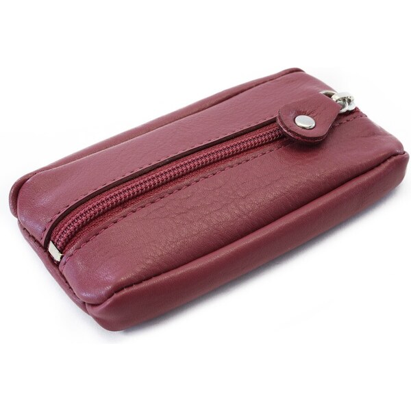 Arwel Bordovo červená kožená kľúčenka so zipsovým vreckom 619-2418-32 60828962