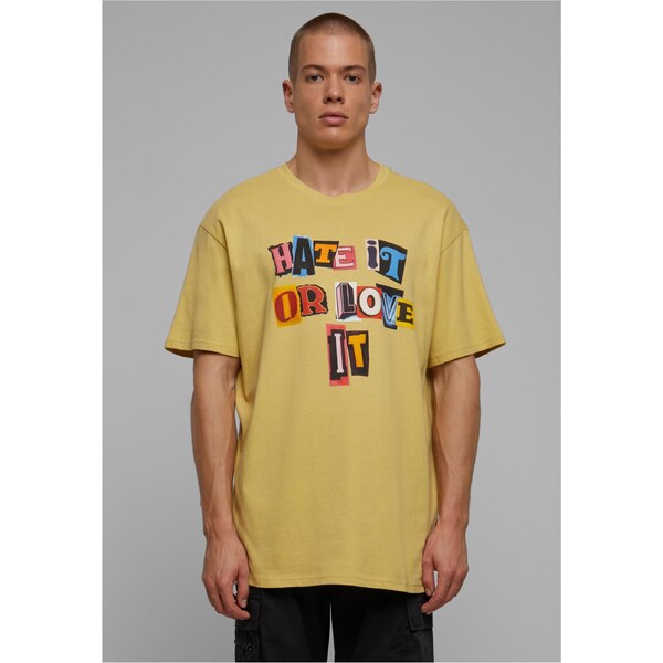 Mister Tee Mens T-shirt Hate it or Love it Oversize yellow 54177957