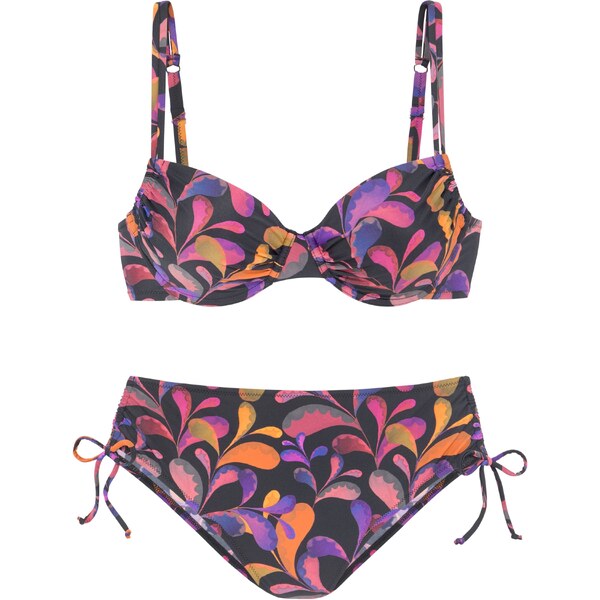 VIVANCE Bikiny modrofialová / tmavooranžová / ružová / čierna 54336940