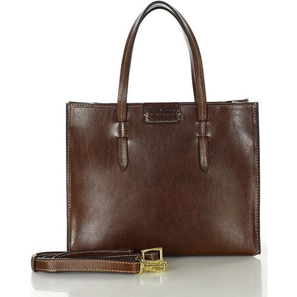 MARCO MAZZINI Dámska luxusná kabelka z prémiovej kože | čokoládovo 54220601