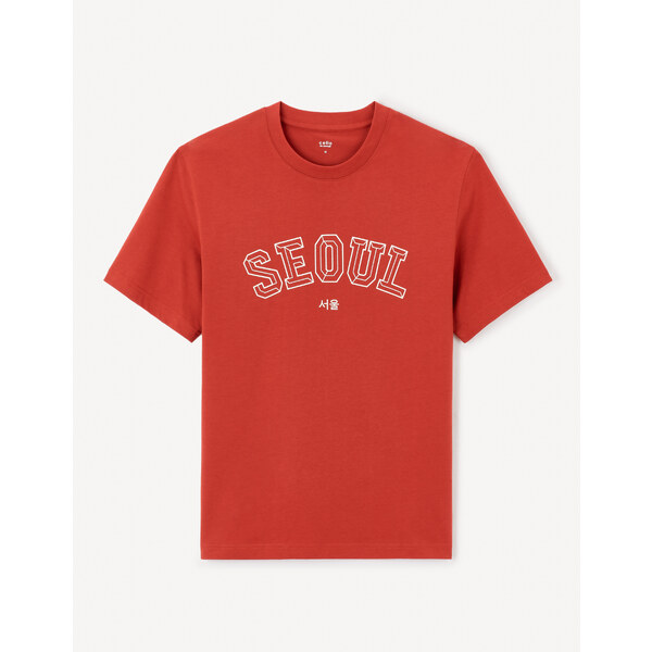 Červené pánske tričko Celio Jeoverdu 54805819