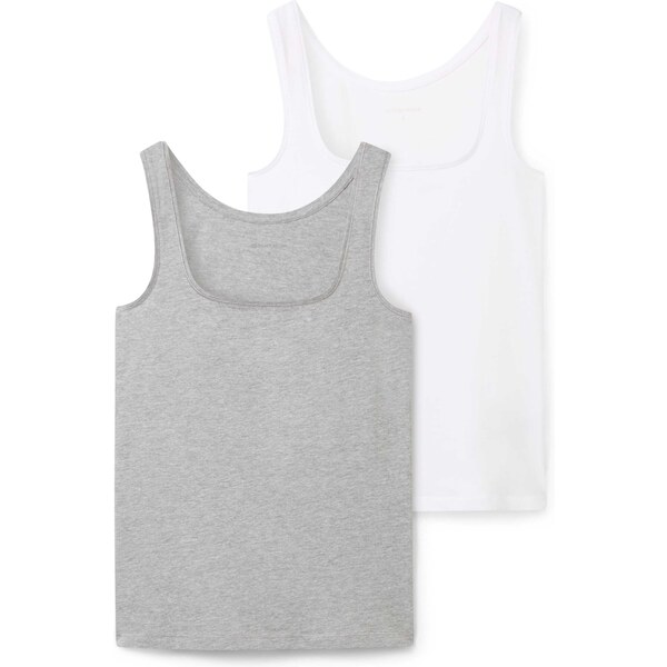 TOM TAILOR Top sivá melírovaná / biela 54456337