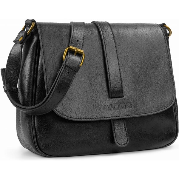 VOOC Dámska kožená kabelka cez rameno | čierna 403 54402460