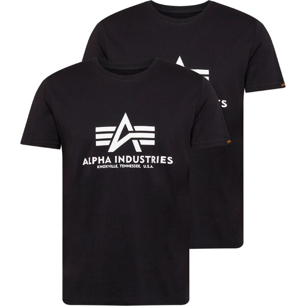 ALPHA INDUSTRIES Tričko čierna / biela 29464556