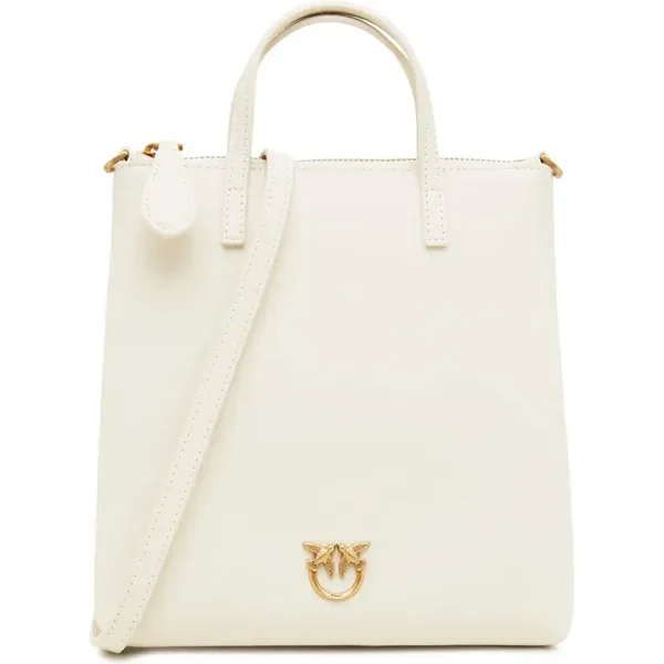 Pinko Kožená kabelka na rameno MINI SHOPPER VITELLO SETA 48321946