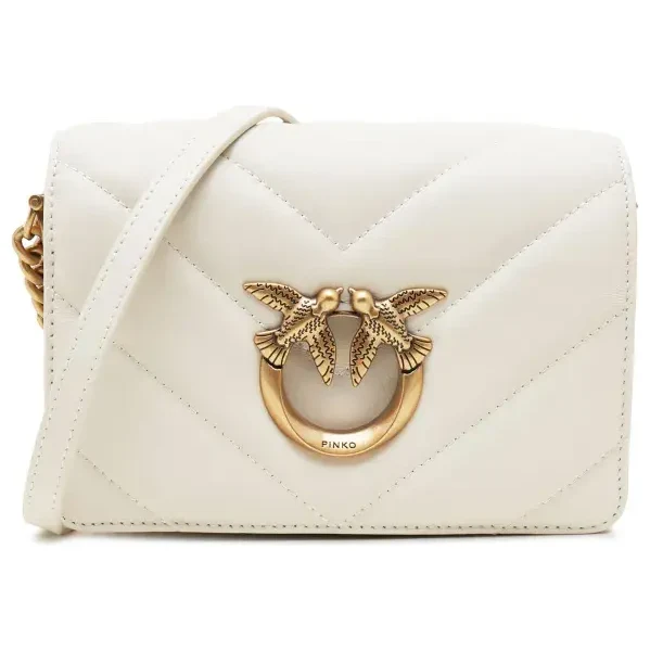 Pinko Kožená kabelka na rameno love click mini 48313206