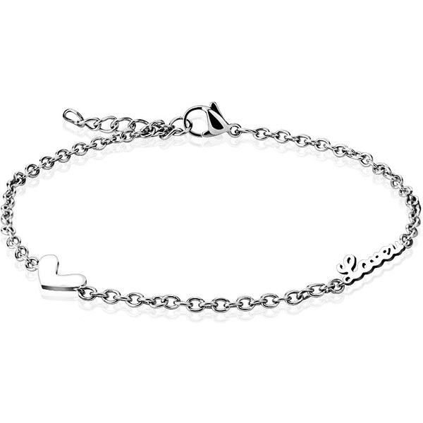 Šperky4U Oceľová retiazka na nohu LOVE RN1136-ST 54549716