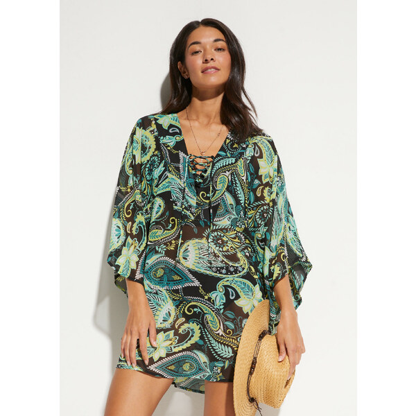 bonprix Plážová tunika z ľahkého šifónu, farba čierna 44845715